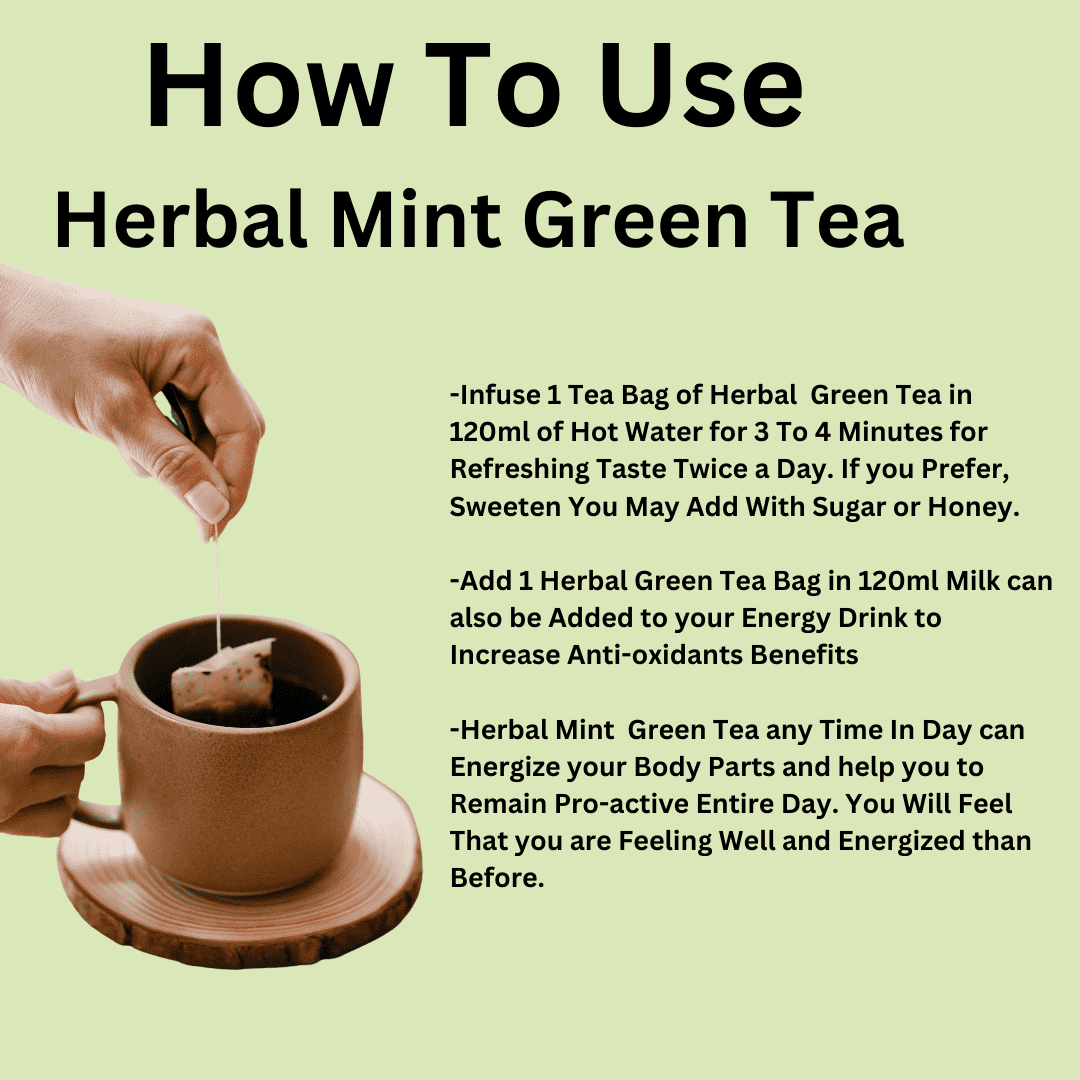 Enjoy the Refreshing Flavor of Desi Moringas Herbal Mint Green Tea Bag (20 Sachet)
